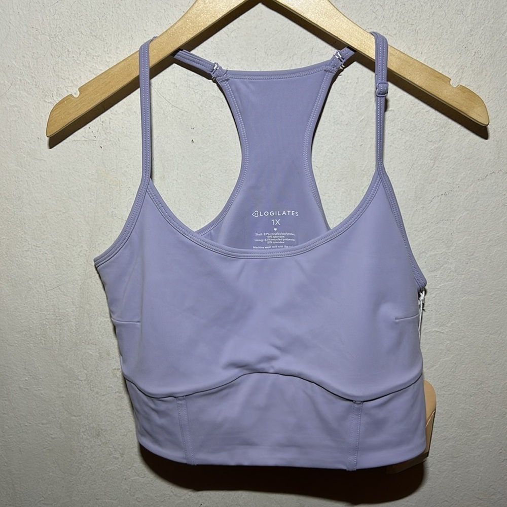 Blogilates Corset Crop Bralette Evening Gaze (light lavender) Size XS NWT - Picture 5 of 8